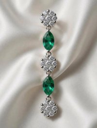Ohrringe 585 Gold Stecker 0,85 ct Smaragd & Diamant - Bild 8