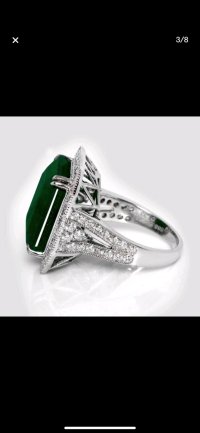 Verlobungsring 585 Gold mit Smaragd & Diamant - Bild 6