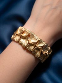 Armreif 585 Gelbgold massiv breit - Bild 2