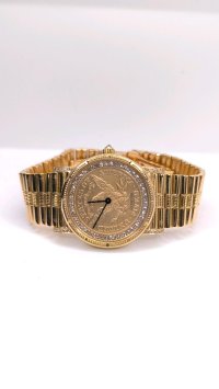 Corum Coin Uhr 750 Gelbgold Diamanten - Bild 1