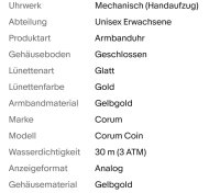 Corum Coin Watch 750 Gelbgold Diamanten - Bild 4