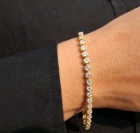 Tennisarmband 750 Gold 3,15 ct Diamant H-J VSI2 - Bild 4