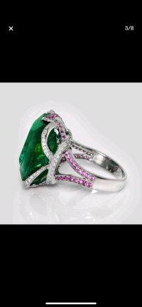 Ring 750 Gold Smaragd Diamant 19,77 ct - Bild 3
