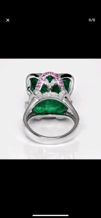 Verlobungsring 750 Gold Smaragd 19,77 ct Diamant - Bild 4
