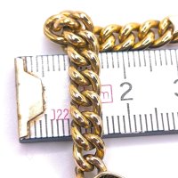 Armreif 585 Gelbgold Antik Käfer Rubin Perle 19 cm - Bild 5