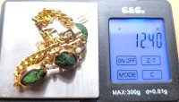 Armreif 585 Gold Antik Käfer Rubin Perle 19 cm - Bild 7