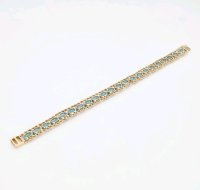 Armreif 585/14K Gelbgold Blau Topas 25ct - Bild 5