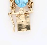 Armreif 585/14K Gelbgold Blau Topas 25ct - Bild 8