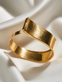 Armreif 585 Gelbgold massiv breit - Bild 2