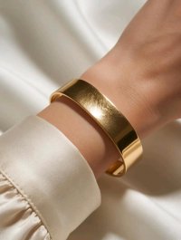 Armreif 585 Gelbgold massiv breit - Bild 5