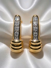 Ohrringe 585 Gold 0,5 ct Diamant Stecker Creolen - Bild 1