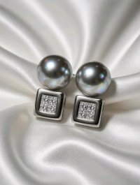 Ohrstecker 750 Gold Diamant 0,8 ct Perle - Bild 1