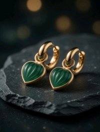 585 Gold Creolen Ohrringe mit Perle - Bild 2