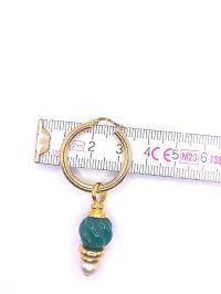 Ohrringe 585 Gold Perle Jade Stecker Creolen - Bild 7