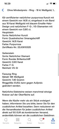 Verlobungsring 585 Gelbgold Kunzit 14,15 ct Diamant - Bild 8