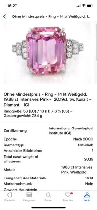 Verlobungsring 585 Gold 14K Kunzit 19,88ct Diamant - Bild 2