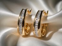 Diamant-Ohrringe 750 Gold 2ct Stecker Creolen - Bild 7