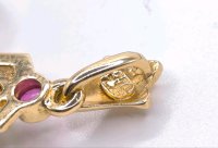 Kreuzanhänger 750 Gold mit Diamant & Rubin - Bild 7