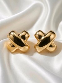Ohrringe 750 Gelbgold 18K Stecker Creolen Neu - Bild 1