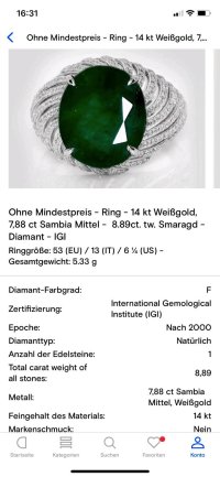 Verlobungsring 585 Gold Smaragd Diamant 7,88 ct - Bild 2