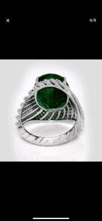 Verlobungsring 585 Gold Smaragd 7,88 ct Diamant - Bild 6
