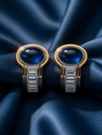 Ohrringe 750 Gold Diamant Saphir - Bild 6