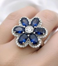 Ring 585 Gelbgold Saphir 1,2 ct Diamant 0,4 ct - Bild 1