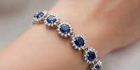Armreif 585 Gelbgold 10,9 ct Diamanten & Saphir - Bild 1