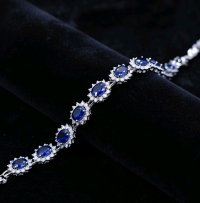 Armreif 585 Gelbgold 10,9 ct Diamanten & Saphir - Bild 2