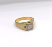 Siegelring 585 Gelbgold mit 0,45 ct Diamant - Bild 1