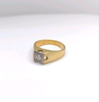 Siegelring 585 Gelbgold 0,45 ct Diamant - Bild 5