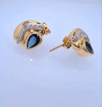 Ohrringe 585 Gelbgold Saphir Diamanten 0,36 ct - Bild 4