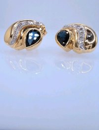 Ohrringe 585 Gelbgold Saphir Diamanten 0,36 ct - Bild 6