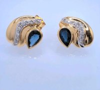 Ohrringe 585 Gold Saphir Diamant 0,36ct - Bild 7