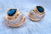 Ohrringe 585 Gelbgold Saphir Diamanten 0,36 ct - Bild 8