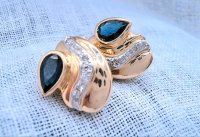 Ohrringe 585 Gelbgold Saphir Diamanten 0,36 ct - Bild 9