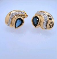 Ohrringe 585 Gelbgold Saphir Diamanten 0,36 ct - Bild 10