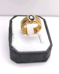 Ring 750 Gold Saphir 0,8 ct & Diamanten - Bild 5