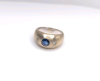 Goldring 14 Karat Saphir 0,55 ct Diamant 0,2 ct - Bild 1