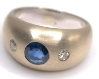 Ring 585 Gelbgold Saphir 0,55 ct Diamant 0,2 ct - Bild 3