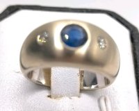 Ring 585 Gelbgold Saphir 0,55 ct Diamant 0,2 ct - Bild 4