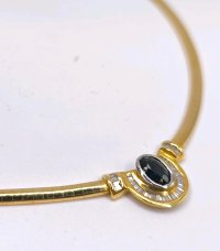 Collier 750 Gold Saphir Diamanten 18 Karat - Bild 1