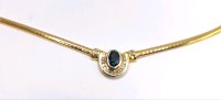 Collier 750 Gold Saphir Diamanten - Bild 6