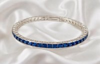 Antiker Armreif 750 Gold mit 4,2 ct Saphir - Bild 6