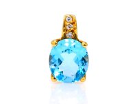 Anhänger 750 Gold Aquamarin Diamant 0,13 ct - Bild 1
