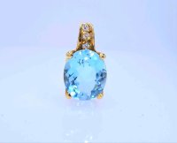 Anhänger 750 Gold Aquamarin Diamant 0,13 ct - Bild 2