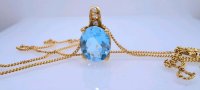 Anhänger 750 Gold Aquamarin Diamant 0,13ct - Bild 4