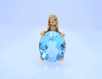 Anhänger 750 Gold Aquamarin Diamant 0,13 ct - Bild 5
