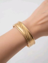 Armreif 750 Gelbgold massiv breit - Bild 1