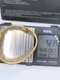 Armreif 750 Gelbgold massiv breit - Bild 2